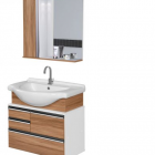 Conjunto AJR Firenze Supenso 83,5 cm Branco/Nogal